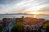 Midnight sun from storm cabin on hadseløya