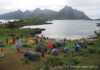 Teltcamp på Tindsøya i Øksnes.