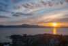 Midnight sun from storm cabin on hadseløya