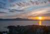 Midnight sun from storm cabin on hadseløya